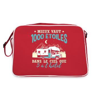 Camping Humour Campeur Camping-Car - Sac Retro - rouge/blanc - Dos