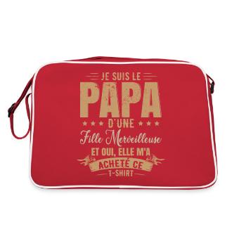 Je Suis Le Papa D'Une Fille - Sac Retro - rouge/blanc - Dos