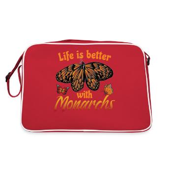 Citation du papillon monarque - Sac Retro - rouge/blanc - Dos
