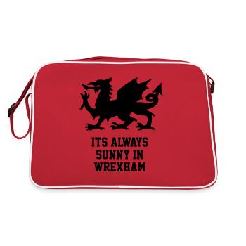 Its Always Sunny In Wrexham - Wales Football Gift - Retro Bag - red/white - Back