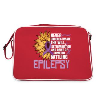 Mois de la sensibilisation aux femmes guerrières de l’épilepsie - Sac Retro - rouge/blanc - Dos