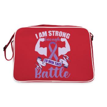 Lila Band Epilepsie Bewusstsein Männer - Retro Tasche - Rot/Weiß - Hinten