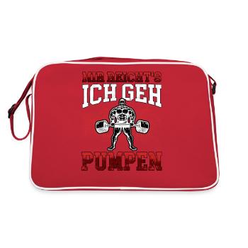 König will Pumpen Fitnesstudio Workout Fitness Gym - Retro Tasche - Rot/Weiß - Hinten