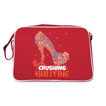 Anti-Mobbing-Zitat | Tag der Einheit | Mobbing-Bewusstsein - Retro Tasche - Rot/Weiß - Hinten