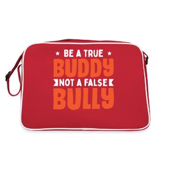 Anti-Mobbing-Zitat - Retro Tasche - Rot/Weiß - Hinten