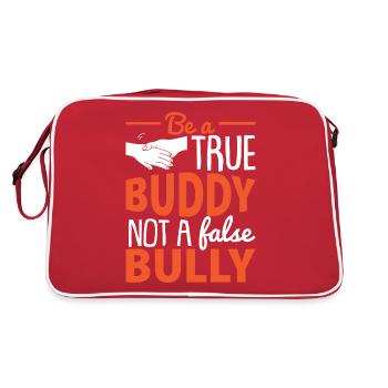 Be A True Buddy Not A False Bully - Retro Bag - red/white - Back