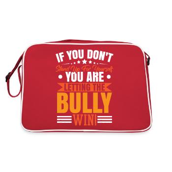 Anti-Mobbing-Freundlichkeit Nationaler Mobber - Retro Tasche - Rot/Weiß - Hinten