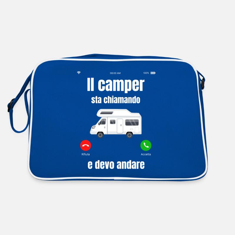 Der Camper ruft Retro Tasche