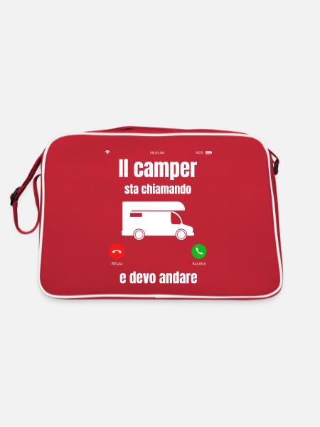 Le campeur appelle - Sac Retro - rouge/blanc - Dos
