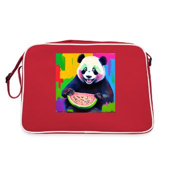Design eines digitalen Ölgemälde-Stils mit einem - Retro Tasche - Rot/Weiß - Hinten