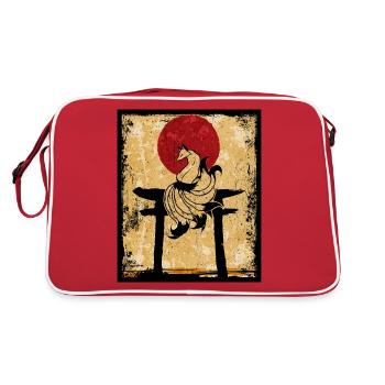 Renard à neuf queues Art rétro japonais - Sac Retro - rouge/blanc - Dos
