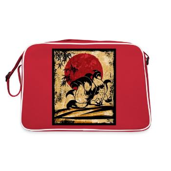 Renard à neuf queues Art rétro japonais - Sac Retro - rouge/blanc - Dos