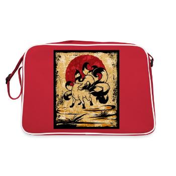Renard à neuf queues Art rétro japonais - Sac Retro - rouge/blanc - Dos