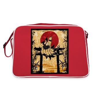 Renard à neuf queues Art rétro japonais - Sac Retro - rouge/blanc - Dos