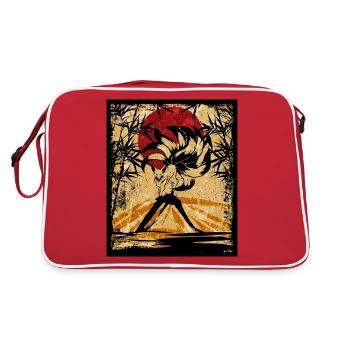 Renard à neuf queues Art rétro japonais - Sac Retro - rouge/blanc - Dos