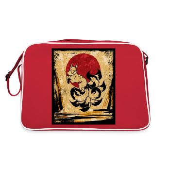 Renard à neuf queues Art rétro japonais - Sac Retro - rouge/blanc - Dos