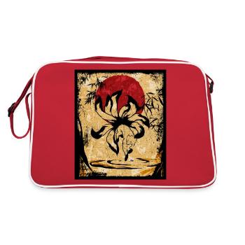 Renard à neuf queues Art rétro japonais - Sac Retro - rouge/blanc - Dos