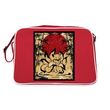 Renard à neuf queues Art rétro japonais - Sac Retro - rouge/blanc - Dos
