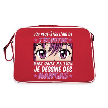 Anime | I draw manga - Retro Bag - red/white - Back