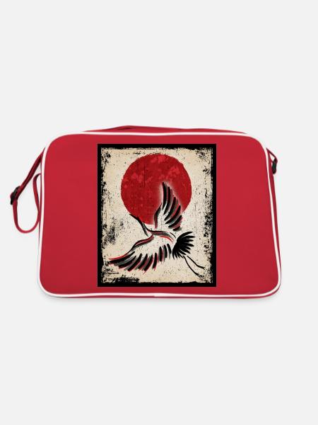 Grue Art Art Japonais Vintage Rétro - Sac Retro - rouge/blanc - Dos