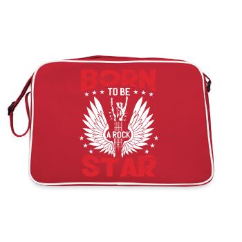 Né pour être une rock star | Guitare | Guitariste - Sac Retro - rouge/blanc - Dos