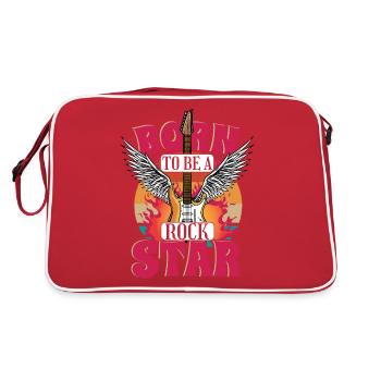 Né pour être une rock star | Guitariste | Guitariste - Sac Retro - rouge/blanc - Dos
