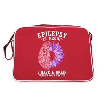 L’épilepsie en est la preuve | Épileptique | Guerrier de l’épilepsie - Sac Retro - rouge/blanc - Dos