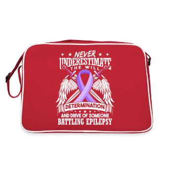 Epilepsy Awareness Warrior - Retro Bag - red/white - Back