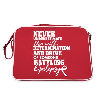 Epilepsy Quote Epilepsy Warrior - Retro Bag - red/white - Back