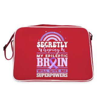 Funny Epilepsy Awareness - Retro Bag - red/white - Back