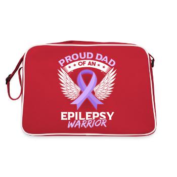 Proud Dad Of An Epilepsy Warrior - Retro Bag - red/white - Back