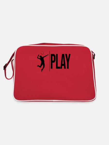 Drôle de jouer au volleyball - - Sac Retro - rouge/blanc
