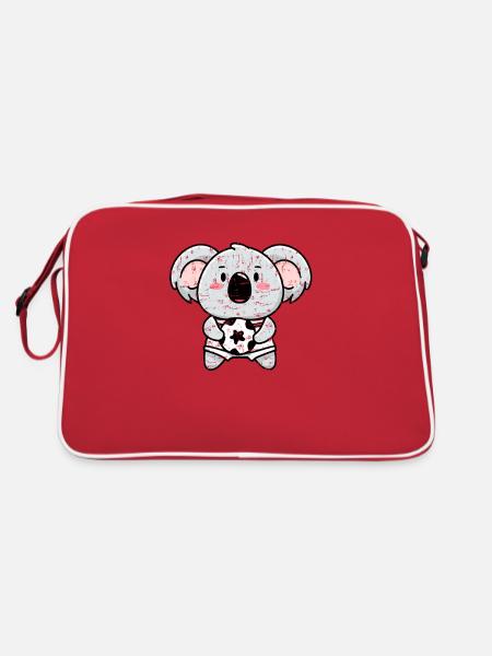 Handball Koala Fußball Grunge - Retro Tasche - Rot/Weiß - Hinten