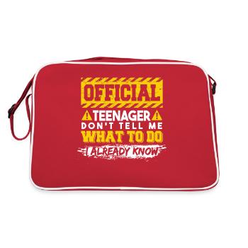 Drôle de citation d’anniversaire d’adolescent - Sac Retro - rouge/blanc - Dos