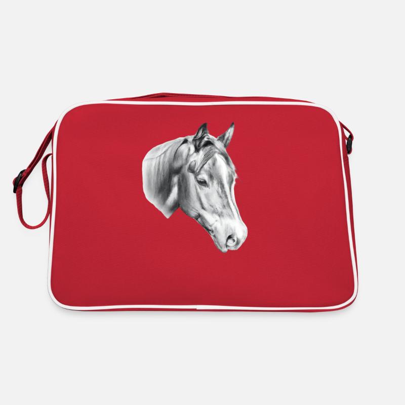 Dessin au crayon de tête de cheval Sac Retro