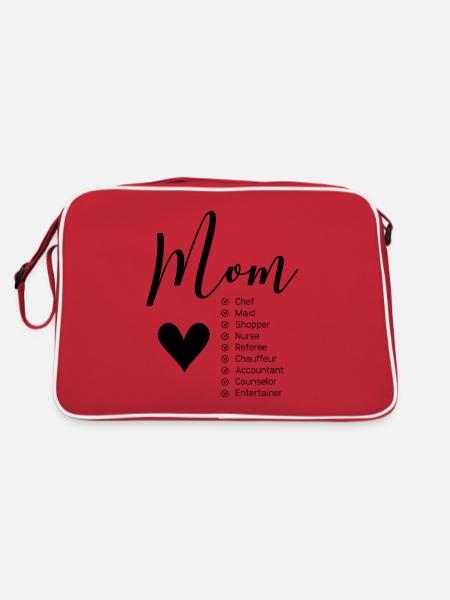 Mom Definitions - Mother's Day Funny Gift - Retro Bag - red/white - Back