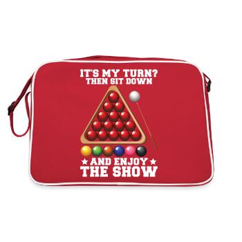 Snooker Player Cue Stick Billiard Chalk - Retro Bag - red/white - Back
