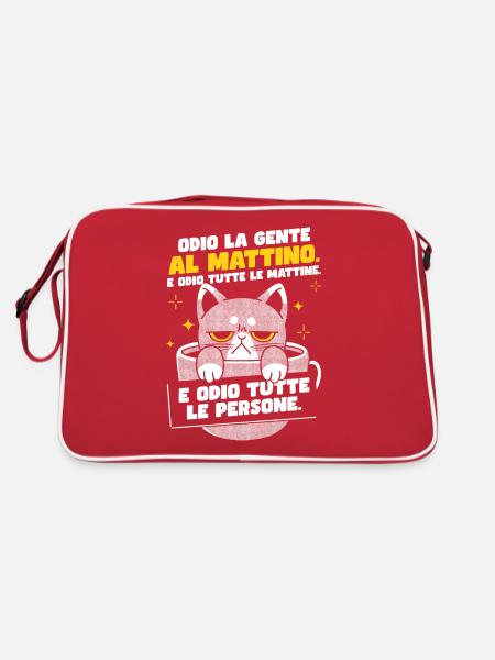Café du chat du matin - Sac Retro - rouge/blanc - Dos
