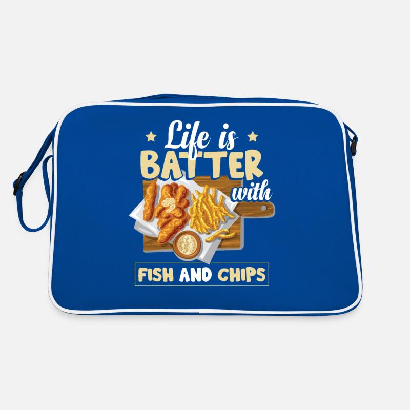 Das Leben ist Teig mit Fish and Chips Retro Tasche