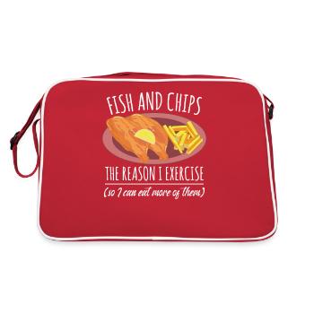 Fish And Chips - Retro Bag - red/white - Back