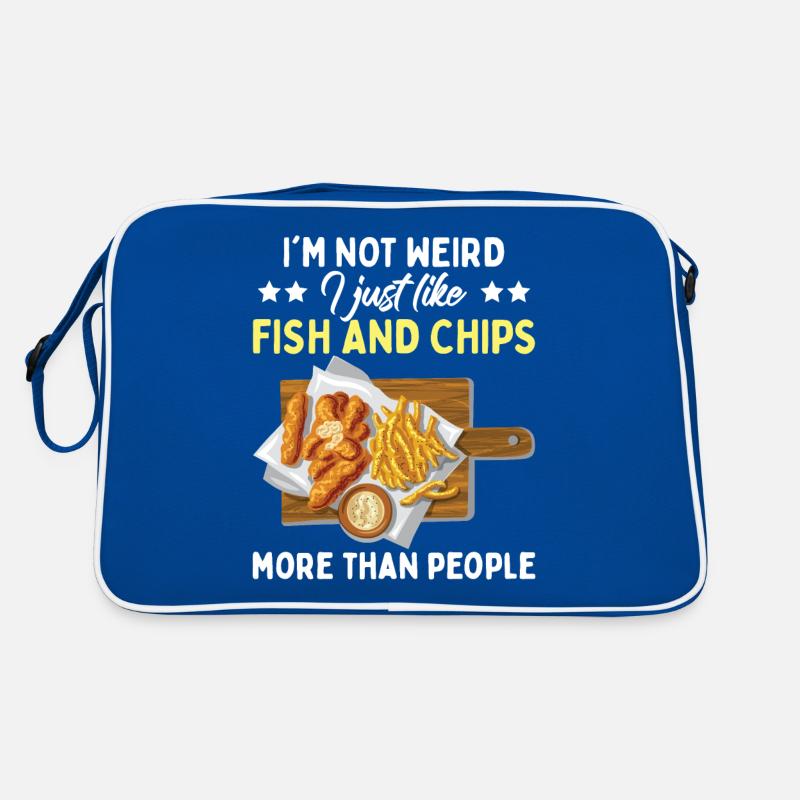 Britisches Essen | Ich mag einfach Fish and Chips Retro Tasche