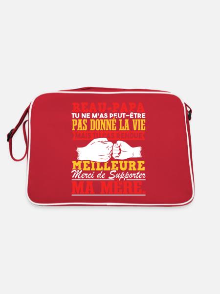Fête Des Pères Cadeau Beau Père - Sac Retro - rouge/blanc - Dos