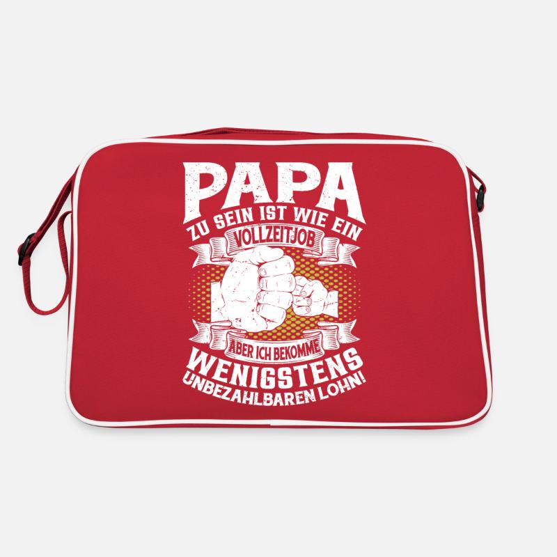 Papa Zu Sein Ist Wie Ein Vollzeitjob Retro Tasche