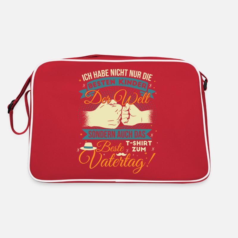 Vatertag Kinder Papa Geschenk Vater - Retro Tasche - Rot/Weiß