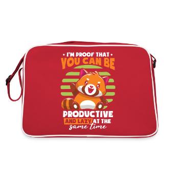 Sie können gleichzeitig produktiv und faul sein - Retro Tasche - Rot/Weiß - Hinten