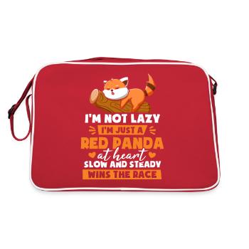 Ich bin nur ein roter Panda - Retro Tasche - Rot/Weiß - Hinten