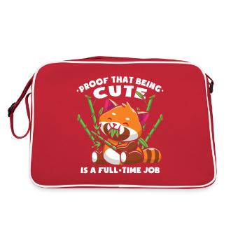 Der Beweis, dass süß zu sein ein Vollzeitjob ist - Retro Tasche - Rot/Weiß - Hinten