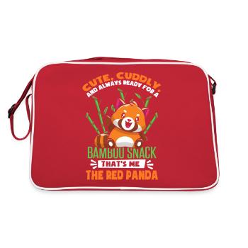 Der Rote Panda - Retro Tasche - Rot/Weiß - Hinten