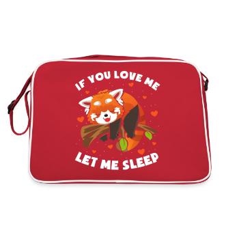 Lass mich schlafen Roter Panda - Retro Tasche - Rot/Weiß - Hinten