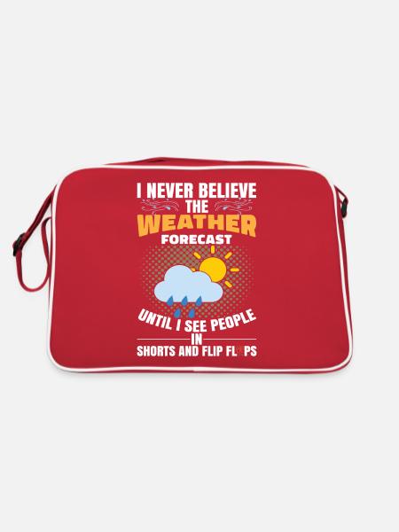 Ich beliebe nie die Wettervorhersage - Retro Tasche - Rot/Weiß - Hinten